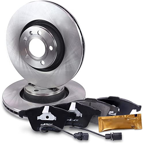 BESTPRICE Bremsenset Vorderachse inkl. Bremsscheiben Belüftet Ø 321 mm + Bremsbeläge vorne + Verschleißkontakt, Kompatibel mit AUDI A6 Allroad C6 (4FH), A6 C6 (4F2) (4F5), A8 D3 (4E2, 4E8)