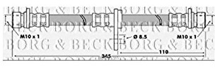 Borg & Beck BBH6178 Brake Hose To Fit Ford Transit Tourneo