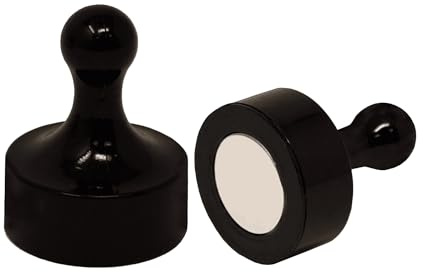 Black Jumbo Skittle Magnets for Fridge, Office, Whiteboard, Noticeboard, Filing Cabinet - 29mm dia x 38mm tall