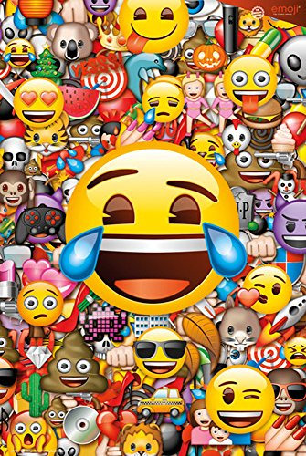 Emoji - Collage (Global) - Fun - Maxi-Poster, Druck, Poster Comic Gesichter - Grösse 61x91,5 cm