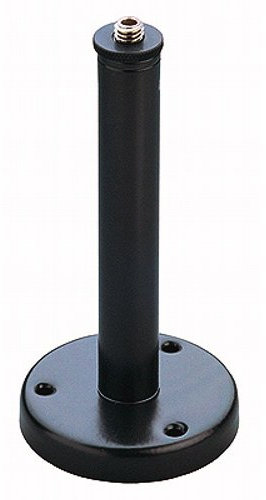 K&M 221 a Tischflansch Schwarz - Stahl mit 3/8“ Gewindeanschluss - 15 cm Höhe, 73 mm Durchmesser