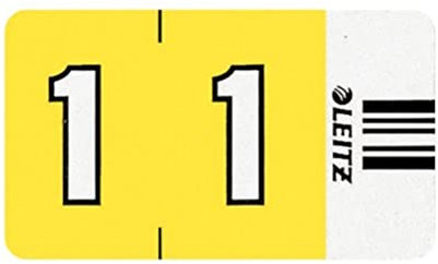 Leitz 66010000 Orgacolor Ziffernsignal 1, 100 Stück, gelb