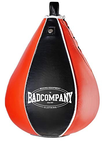 Profi PU Boxbirne medium schwarz/rot - PU Speedball im 6 Elementen Design