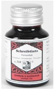 Rohrer & Klingner Schreibtinte 50ml Glasflakon, Fernambuk