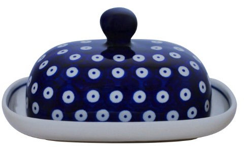 Bunzlauer Butterdose klein oval 1/2 Stück Butter Dekor 42