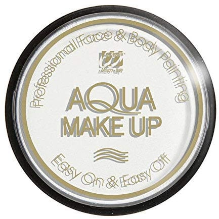 Widmann 9230A - Aqua Make-Up, Weiß, in Schale, 15 g, Schminke, Karneval, Mottoparty, Halloween