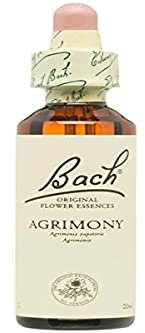 Bach Bach Agrimony Blume, Nahrungsergänzungsmittel, mit Extrakt aus Agrimonia-Blüten, Alc-Traube 27% Vol, hilft bei der Verwaltung von Emotionen, wenn Sie Ihre Gefühle öffnen möchten, 20 ml