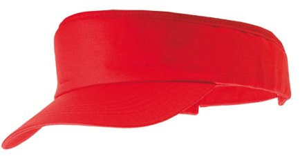 eBuyGB Unisex Unisex Adult Visor Sun Summer Sports Shade Cap, Red, One Size UK