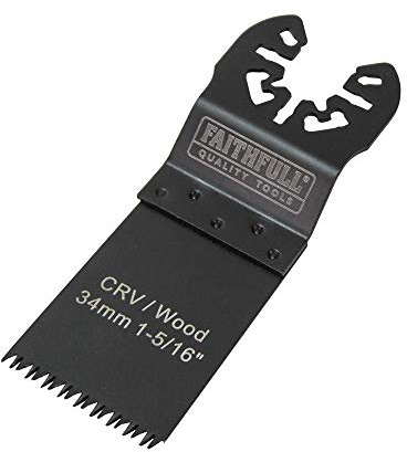 Faithfull FAIMFW34B Flush Cut Wood Blade Side Set 34mm CRV Pack of 5