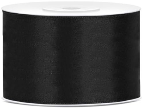 Satinband 25m x 50mm Dekoband Geschenkband (Schwarz)