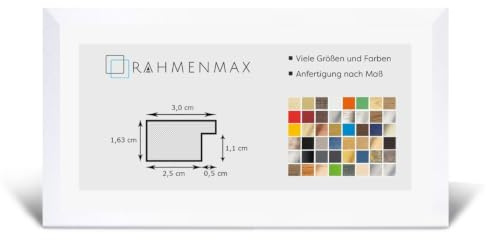 Morena MDF Rahmen für Bild 33x98cm Weiß Matt mit Acrylglas | zum Aufhängen Hoch- und Querformat/Maßanfertigung möglich/Puzzle Rahmen/mit 1mm klarem Acrylglas