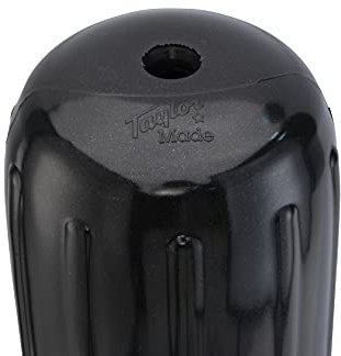Taylor Made Products 71026 Big B Inflatable Vinyl Boat Fender with Center Rope Tube 8 inch x 20 inch, Black