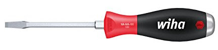 Wiha Schraubendreher SoftFinish® Schlitz mit durchgehender Sechskantklinge und massiver Stahlkappe (03224) 4,5 mm x 90 mm, für gezielte Hammerschläge, Schlagen und Meißeln, Sechskantansatz zum Lösen von festsitzenden Schrauben