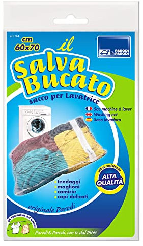 PARODI & PARODI- Il Salva Bucato Sacco per Biancheria, Sacco per Proteggere il Bucato, Sacchetto in Rete per Lavatrice, Ideale per Lavare Vestiti, Collant, Calzini, Biancheria, 60x70 cm