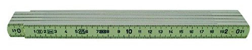 HaWe® Glasfaser-Gliedermaßstab 2m Weiß - Flexibel, praktisch unzerbrechlich mit schwarzer Teilung, optimal für Handwerker - Zollstock wasserfest, robust, präzise Messwerkzeug - Made in Germany