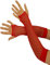Yummy Bee - Fingerlose Netzhandschuhe - Lang Kurz - Damen Halloween Karnival 80er Kostüm (Rot, Lang)