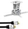 QualGear - Kit de Montaje para proyector de Techo con Cable HDMI Tipo A Macho a Macho Tipo A de 50 pies Blanco