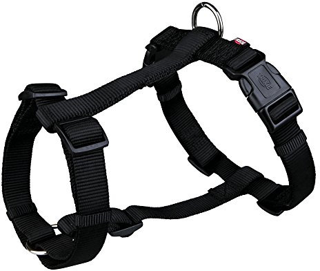 TRIXIE Premium H-Geschirr Größe L–XL: Brustumfang 75–120 cm/25 mm in schwarz - verlässliches Hundegeschirr, Bruststeg, Nacken- und Bauchgurt stufenlos verstellbar für sehr große Hunde, 203501