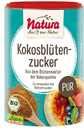 Natura Bio Kokosblütenzucker – 250 g – Zucker unraffiniert und naturbelassen – vegan – natürliche Süße für Getränke und Speisen – ohne Zusätze