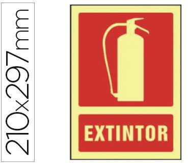 Pictograma syssa señal de extintor en pvc fotoluminiscente 210x297 mm