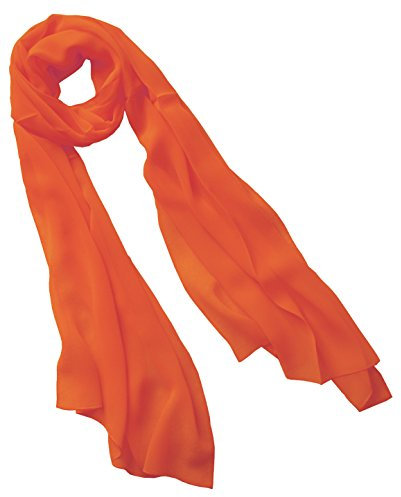 nella-mode Uni-Farbener Seidenschal, ca. 180x50 cm; reine Seide; Farbe gedecktes Orange