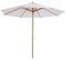 Outsunny Sombrilla Terraza Exterior Ø300 cm Sombrilla de Jardín con Sistema de Polea Techo Ventilado y Poste Desmontable de Madera Parasol para Patio Terraza Blanco