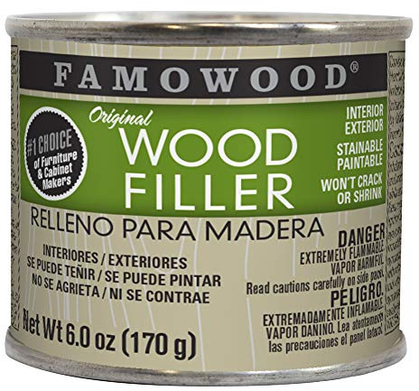 FamoWood 36141128 Original Wood Filler - 1/4 Pint, Oak/Teak