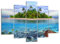 Bilder auf Leinwand 150x100cm Leinwandbild Strand lagune wasser ozean Groß XXL Wanddeko Bild Schlafzimmer Set 5 teilige Wandbilder Dekoration Wohnzimmer Canvas Wand Kunstdruck Art EA150x100-2686