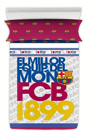 FC Barcelona Juego de Sábanas Escudo Gris / Granate Cama 105