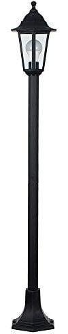 MiniSun | Traditional 1.2m Black Lamp Post Bollard Light | Post Lights, Home Décor & Improvement Essential | Includes 6W LED Bulb [3000K Warm White]