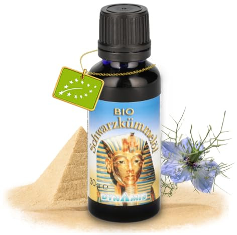 DYNAMIS Bio Schwarzkümmelöl 30 ml – kaltgepresst & nativ, Nigella Sativa | Ägyptische Nigella Sativa aus kontrolliert biologischem Anbau, 100 % rein und nur minimal gefiltert – DE-ÖKO-006 zertifiziert