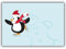 10x Hübsche Weihnachtskarte mit Schlittschuh laufendem Pinguin mit Lebkuchen Mann • weihnachtliches Grußkarten Set mit Umschlägen zu Weihnachten, Neujahr, Silvester für Familie, Freunde, Firma