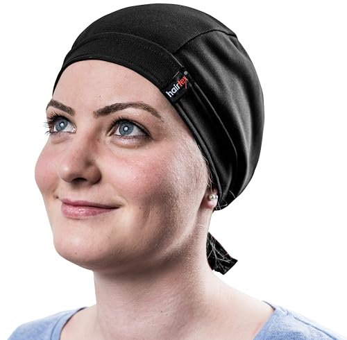 hairtex Stall-Mütze mit Bändern - Schützt vor Gerüchen - Wasserresistent, Schmutzbeständig, Atmungsaktiv schwarz M