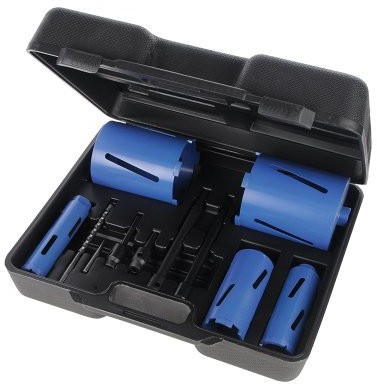 Silverline 868616 Coffret 5 scies trépans diamantées et accessoires 38-127 mm