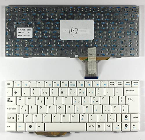 Keyboards4Laptops Royaume-Uni Blanc Clavier pour Ordinateur Portable (PC) de Remplacement Compatible avec ASUS Eee PC 1000H