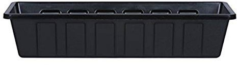 Root & Vessel Poly-Pro Plastic Flower Box Planter, Black, 24-Inch