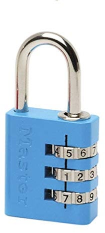 Master Lock 7630EURDCOL Candado con combinación personalizable y cuerpo de aluminio, Color Aleatorio, 3 x 6.5 x 1.3 cm