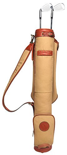 TOURBON Wasserfeste Leinwand nat?rlich Training Praxis Golf Club Tragetasche Travel Case mit weich gepolsterten Schultergurt - Golf Bag TB904CA