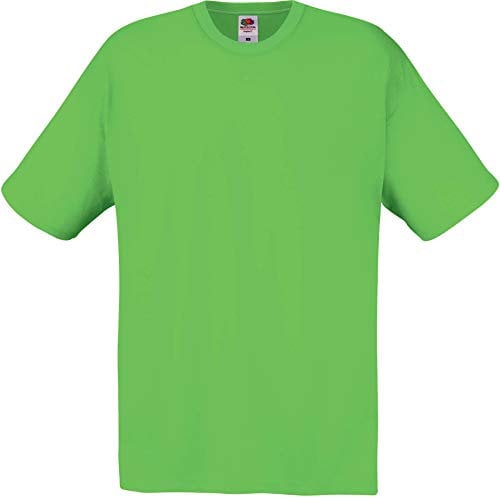 Fruit of the Loom Mens Screen Stars Original Full Cut Short Sleeve T-Shirt (L) (Lime)