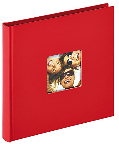 walther design Fotoalbum rot 18 x 18 cm mit Cover-Ausstanzung, Fun FA-199-R
