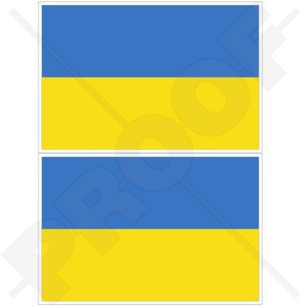 Ukraine Ukrainische Flagge Ukrajina 7,6 cm (75 mm) Bumper Sticker, Aufkleber Vinyl X2