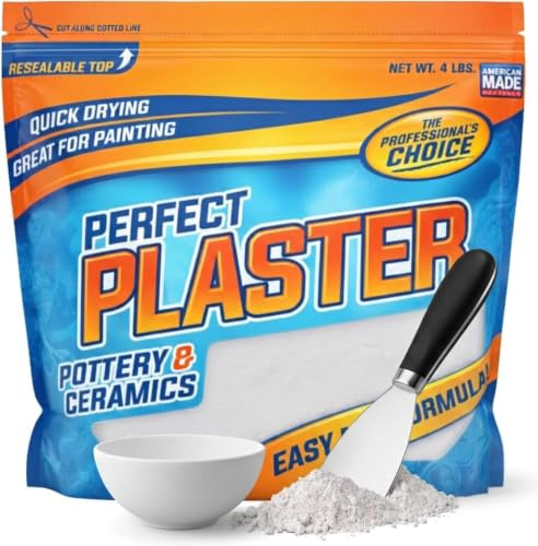 Perfect Plaster 4lb Pottery & Ceramic Casting Material | Fast-curing, non-toxic water-based powder for DIY mold making, clay reclaim slabs, sculptures & crafts, USA made