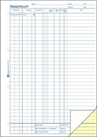 Kassenbuch A4 100Bl für EDV (Steuerschiene 300)