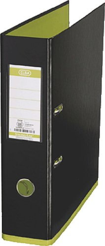 ELBA Ordner myColour PP/10489SW/GH B285 x H318 mm schwarz/hellgrün 80 mm