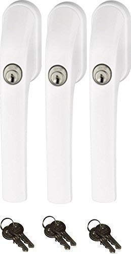 Abus FG300 abschließbarer Fenstergriff, weiß, im Set 3 Stück alle gleichschließend AL0089 mit insgesamt 6 Schlüssel