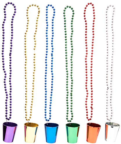 Halskette mit Schnapsglasperlen, Metallic-Farben