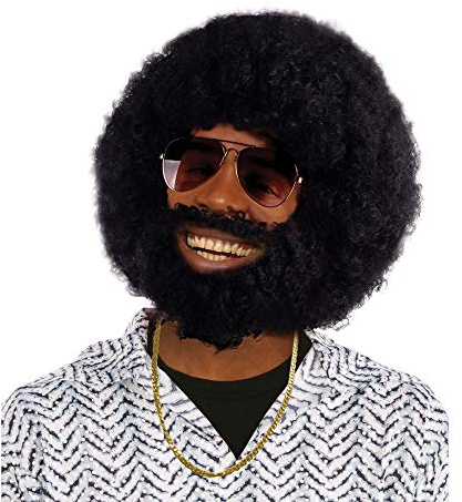 Bristol Novelty BW749 Afro Wig and Facial Hair, One Size Halloween