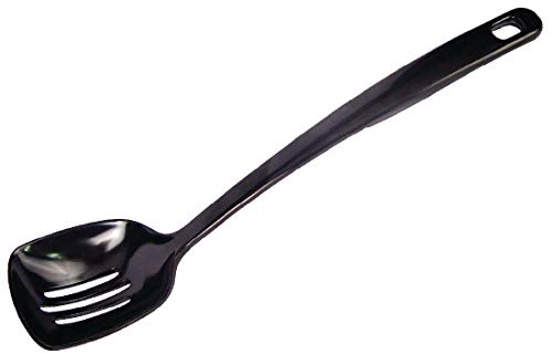 Dalebrook J635 Slotted Serving Spoon, 12, Black | Drains excess liquids quickly; durable, chip-resistant design ensures long-lasting use in busy commercial kitchens.