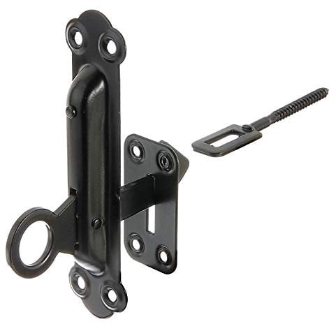 Alberts 307097 Fensterladen-Feststeller | Befestigung mit Platte | schwarz | 150 x 38 mm