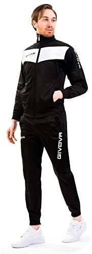 Givova Herren Visa Trainingsanzug, Mehrfarbig (schwarz/weiss), XL